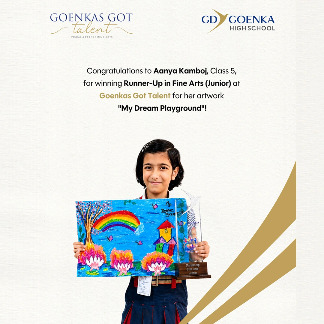 Aanya Kamboj Wins Runner-Up Trophy in Fine Arts at Goenkas Got TALENT